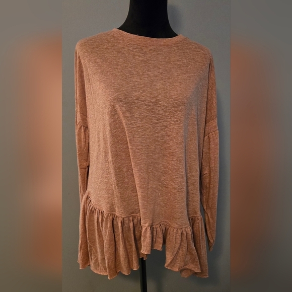 EASEL Cute and Comfy Long Sleeve Ruffle Bottom Top #448-453 - Picture 6 of 8